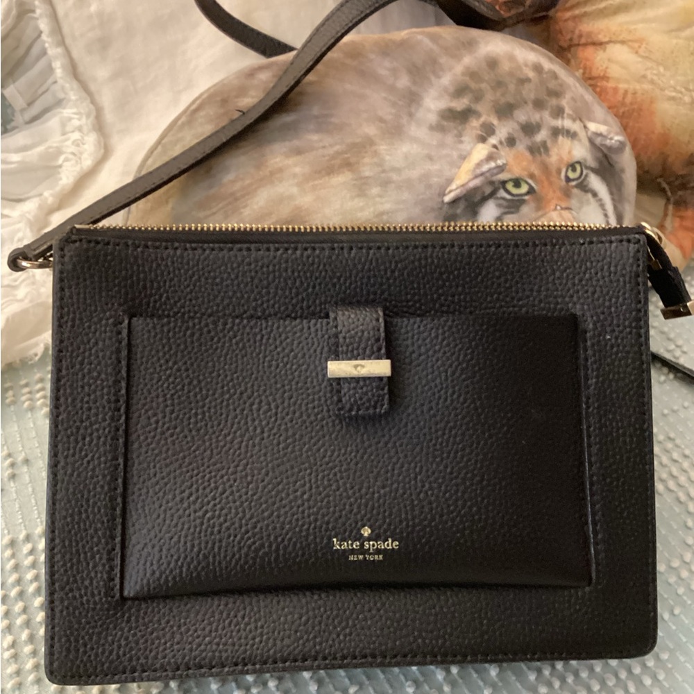 kate spade Black Pebbled Leather Crossbody Bag